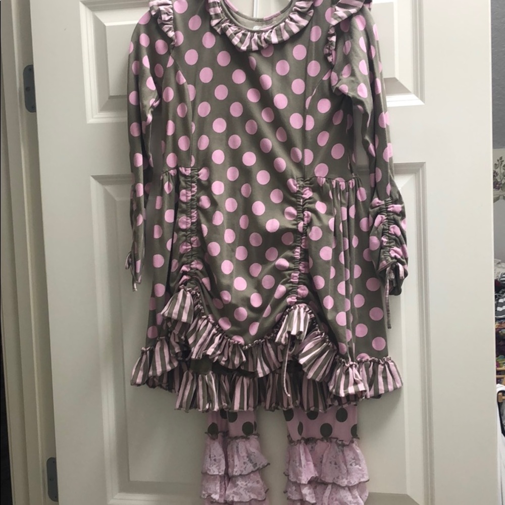 Mustard Pie dress & leggings set girls size 12.